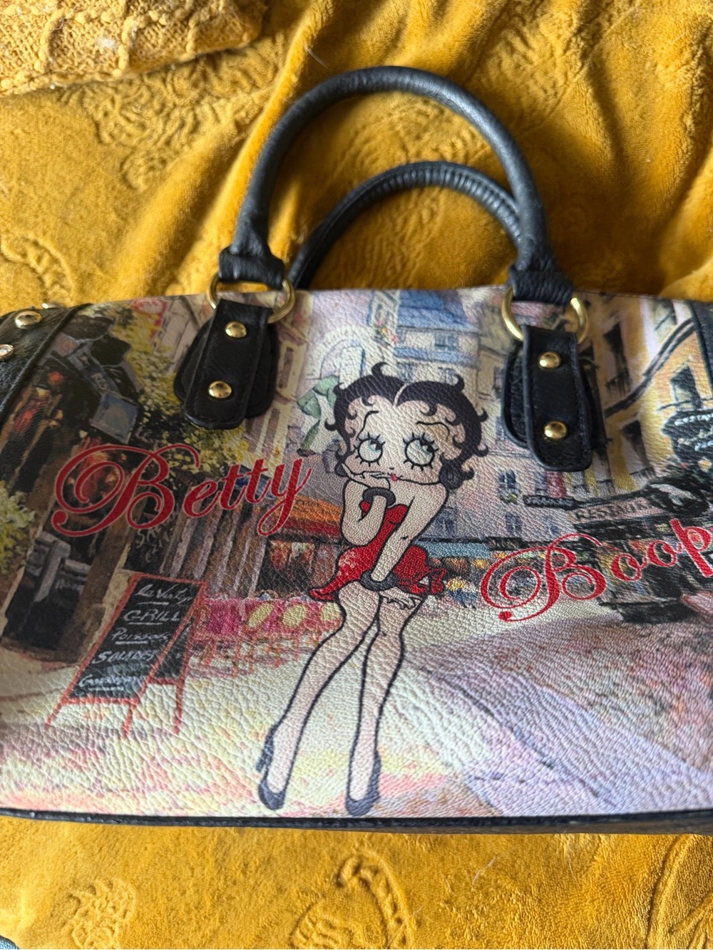 Betty Boop Red Print Satchel Handbag